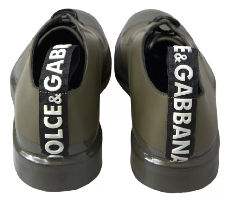 Dolce & Gabbana Green Leather Rubber Sole Dress Shoes Dolce & Gabbana