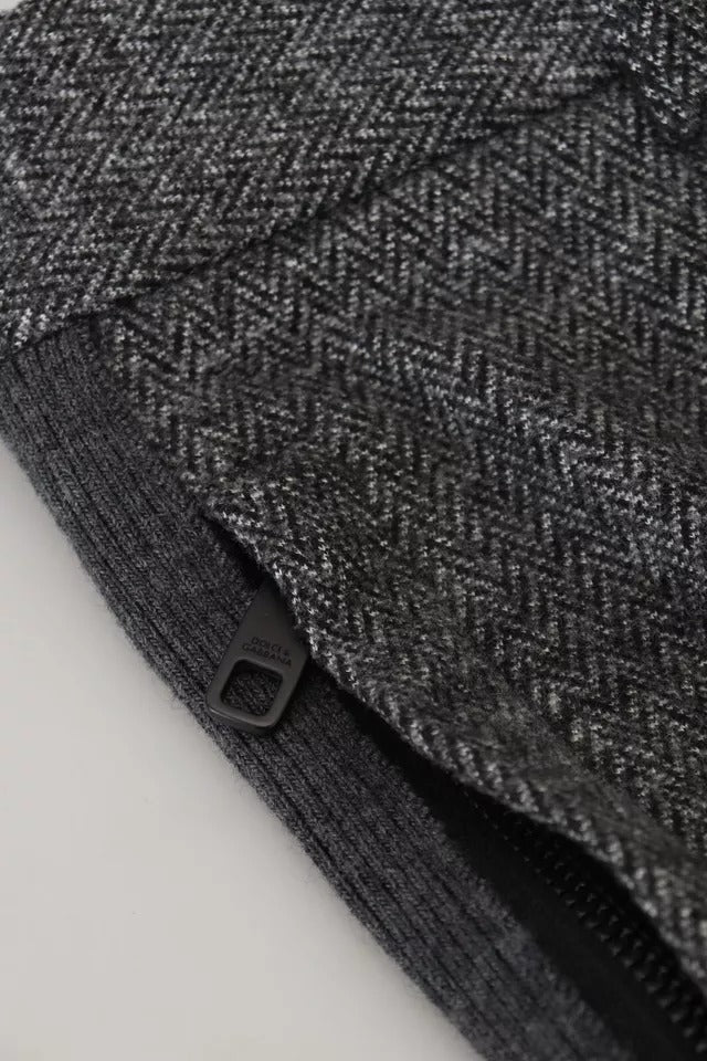 Dolce & Gabbana Gray Chevron Viscose Skinny Pants Dolce & Gabbana