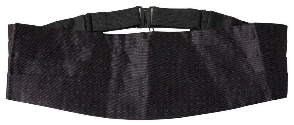Dolce & Gabbana Black Silk Dotted Waist Tuxedo Belt Cummerbund Dolce & Gabbana