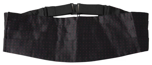 Dolce & Gabbana Black Silk Dotted Waist Tuxedo Belt Cummerbund Dolce & Gabbana