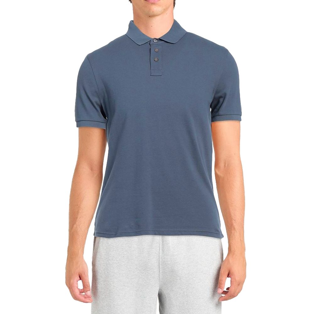 Alpha Studio Blue Cotton Polo Shirt Alpha Studio