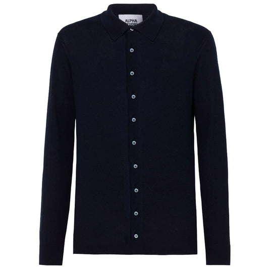 Alpha Studio Blue Cotton Shirt Alpha Studio