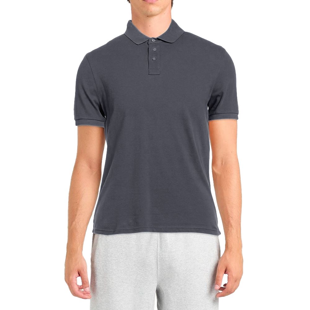 Alpha Studio Gray Cotton Polo Shirt Alpha Studio