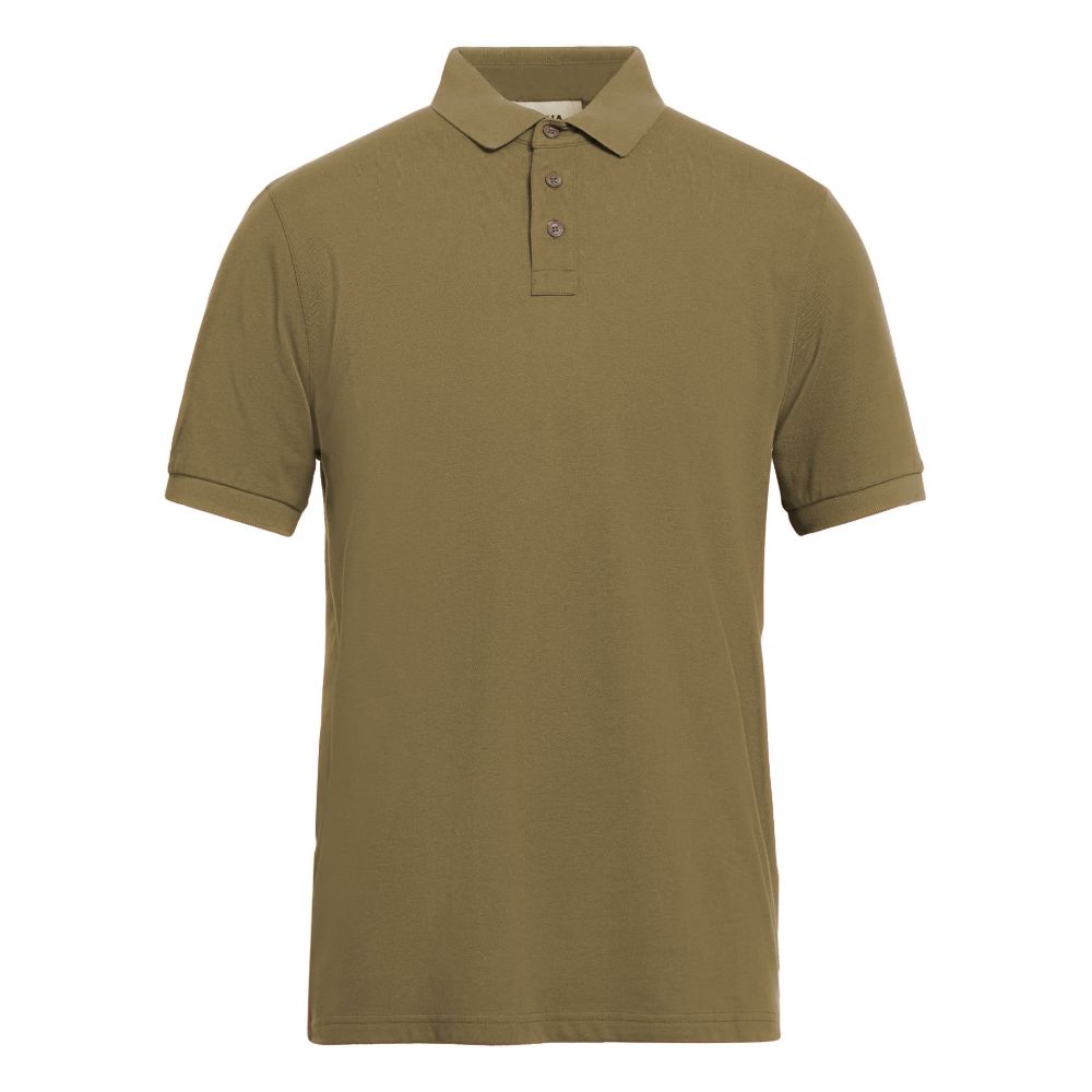 Alpha Studio Green Cotton Polo Shirt Alpha Studio