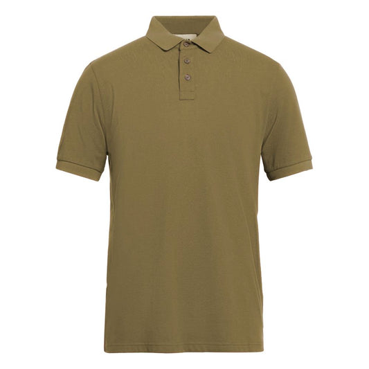 Alpha Studio Green Cotton Polo Shirt Alpha Studio