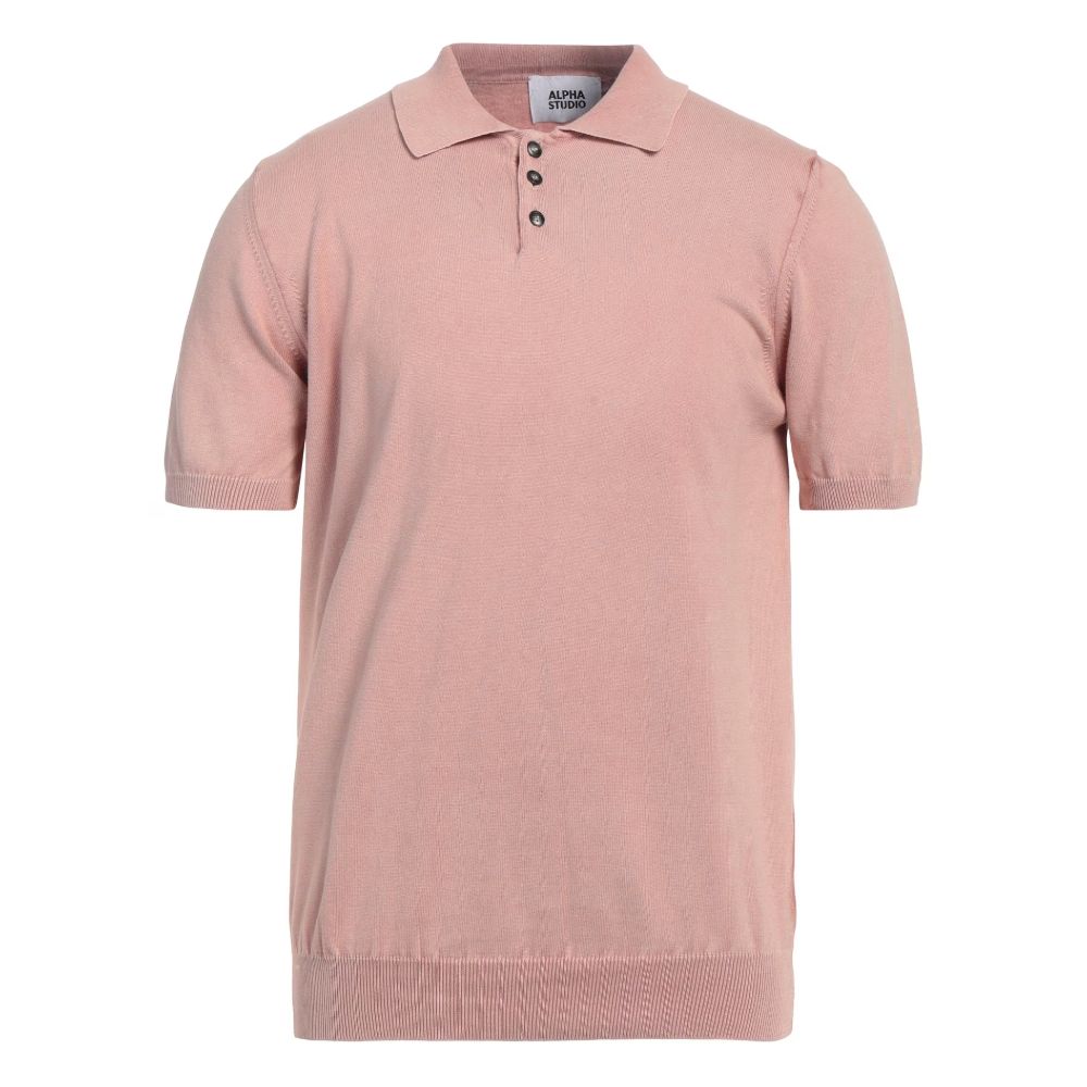 Alpha Studio Pink Cotton Polo Shirt Alpha Studio
