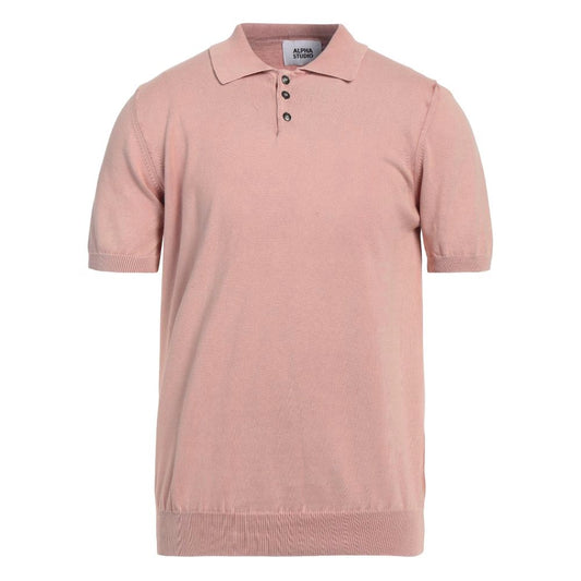 Alpha Studio Pink Cotton Polo Shirt Alpha Studio