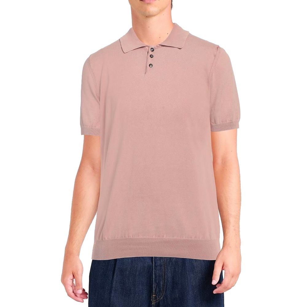 Alpha Studio Pink Cotton Polo Shirt Alpha Studio