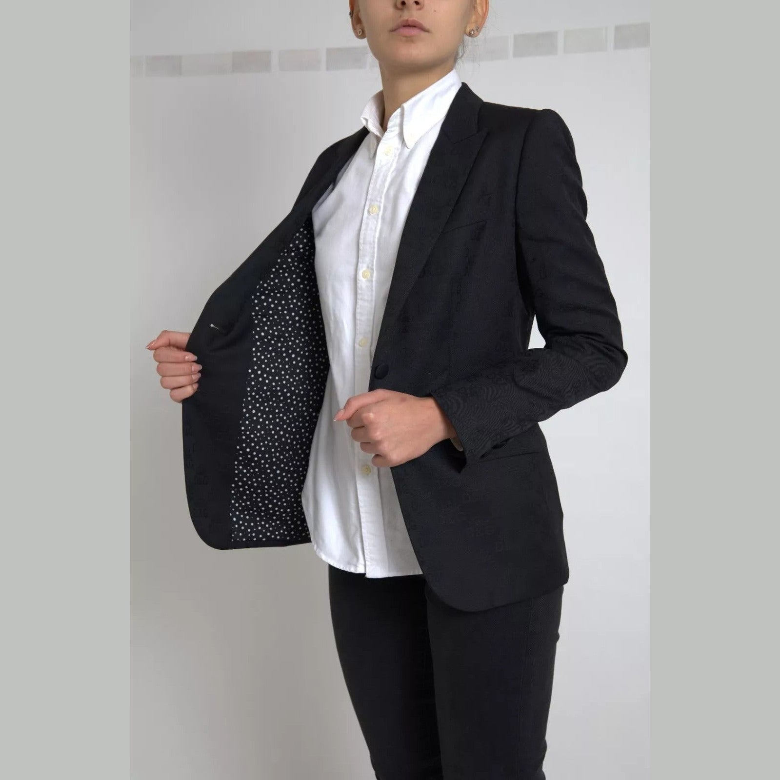 Dolce & Gabbana Black Long Sleeve Coat Blazer Jacket