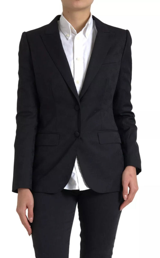 Dolce & Gabbana Black Long Sleeve Coat Blazer Jacket Dolce & Gabbana