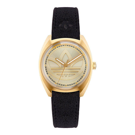 Adidas Black Leather Watch Adidas