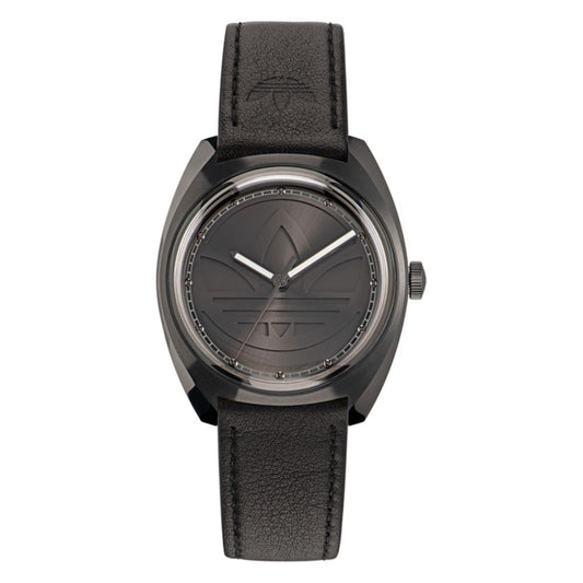 Adidas Black Leather Watch Adidas