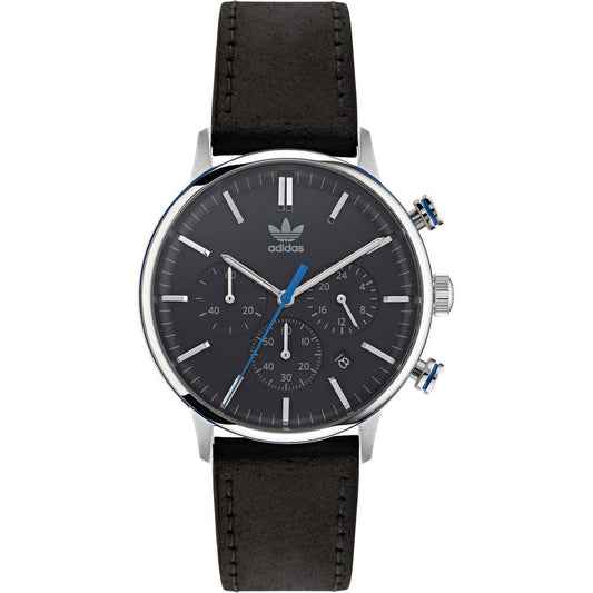 Adidas Black Leather Watch Adidas