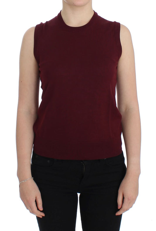 Dolce & Gabbana Red Sleeveless Crewneck Vest Pullover Dolce & Gabbana