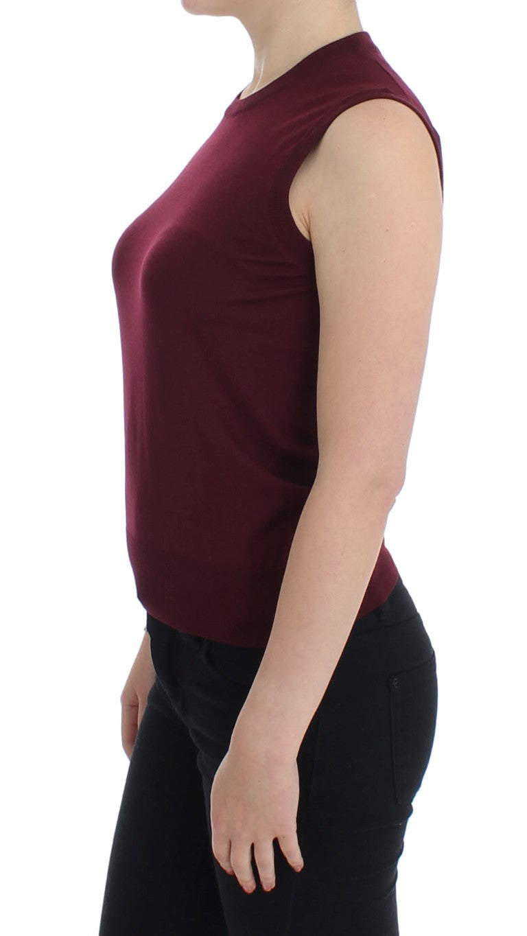 Dolce & Gabbana Red Sleeveless Crewneck Vest Pullover Dolce & Gabbana