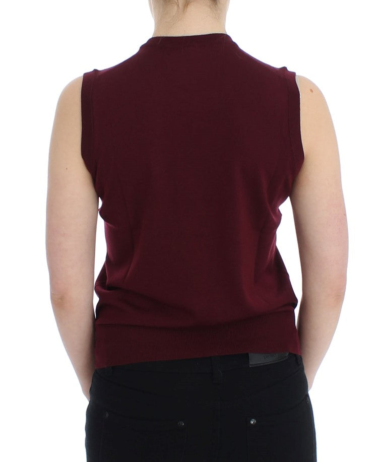 Dolce & Gabbana Red Sleeveless Crewneck Vest Pullover Dolce & Gabbana