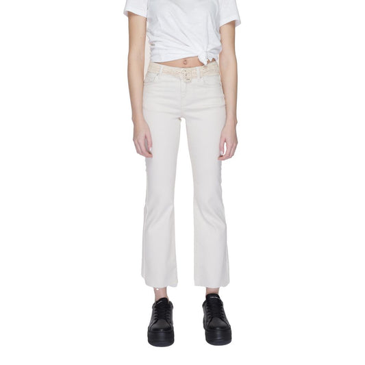 Vero Moda Beige Cotton Bootcut Jeans Vero Moda