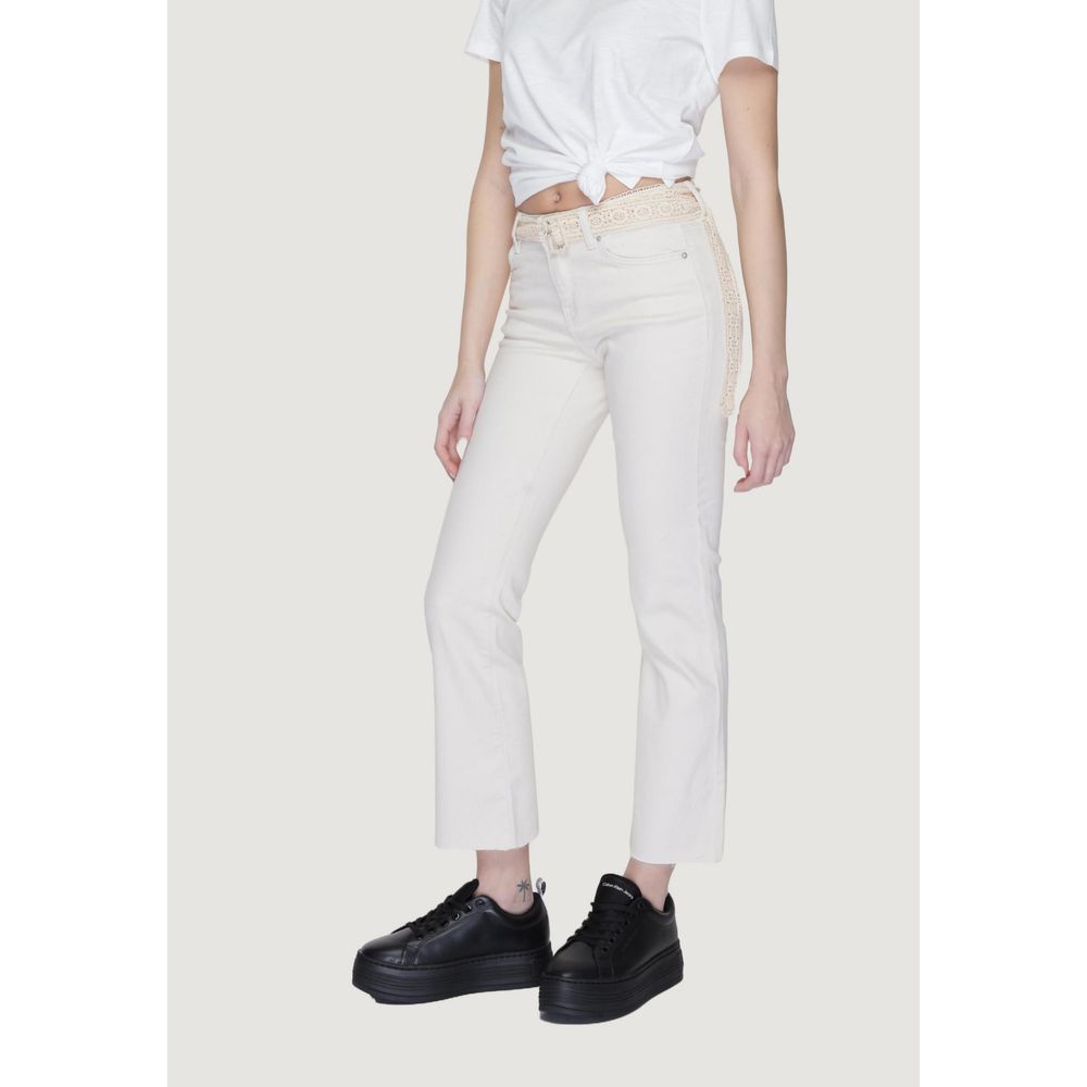 Vero Moda Beige Cotton Bootcut Jeans Vero Moda
