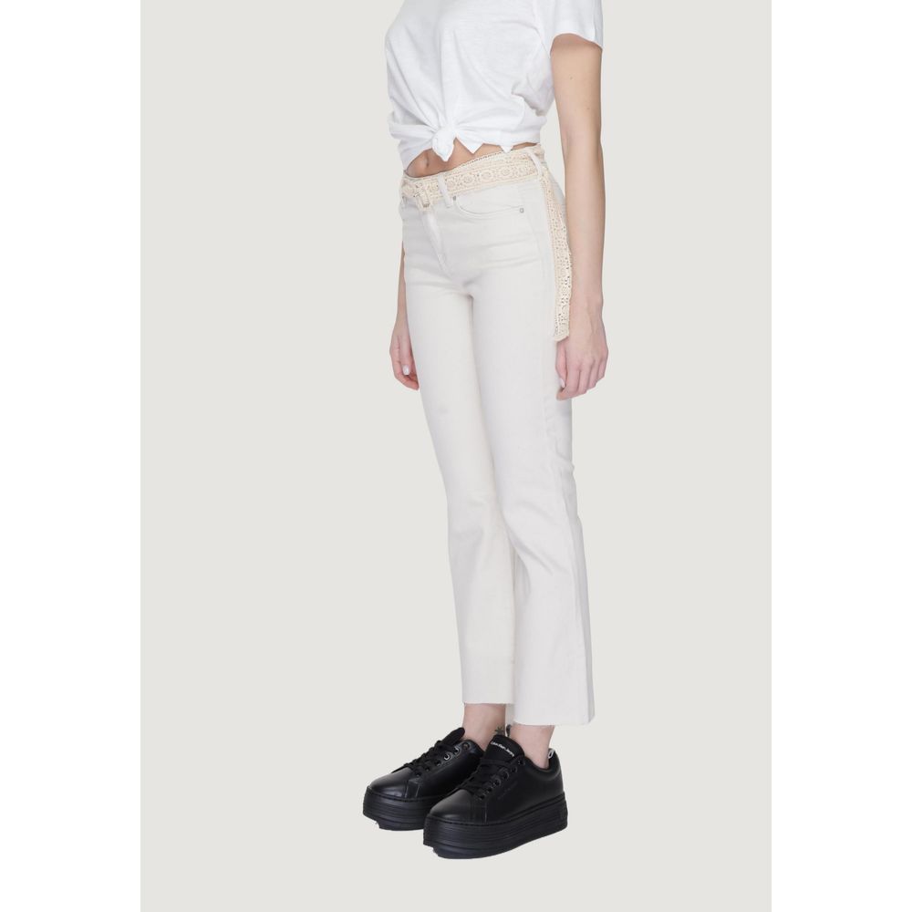 Vero Moda Beige Cotton Bootcut Jeans Vero Moda