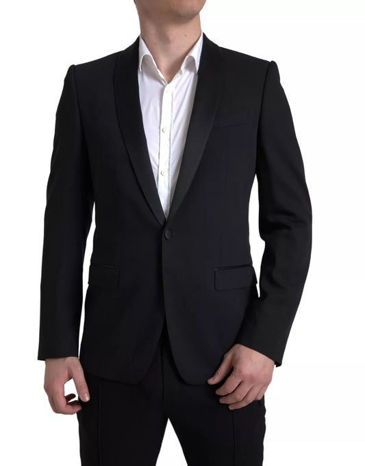 Dolce & Gabbana Black Wool Single Breasted MARTINI Blazerclothing Dolce & Gabbana