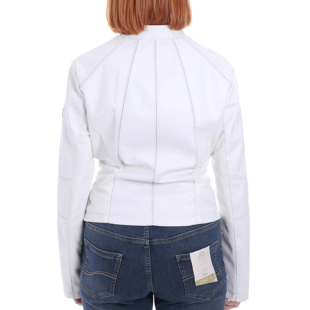 Yes Zee White Polyethylene Jackets & Coat Yes Zee