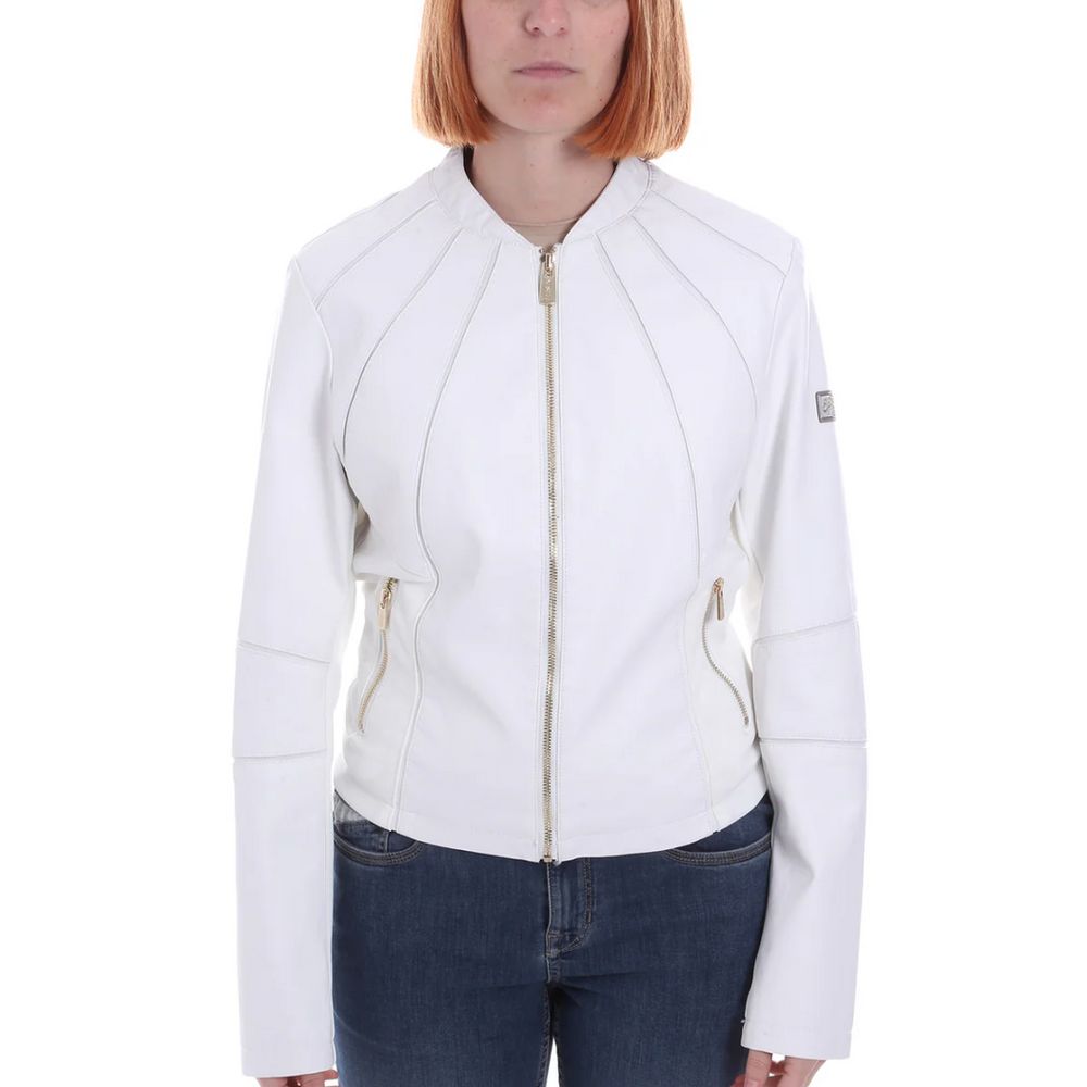 Yes Zee White Polyethylene Jackets & Coat Yes Zee