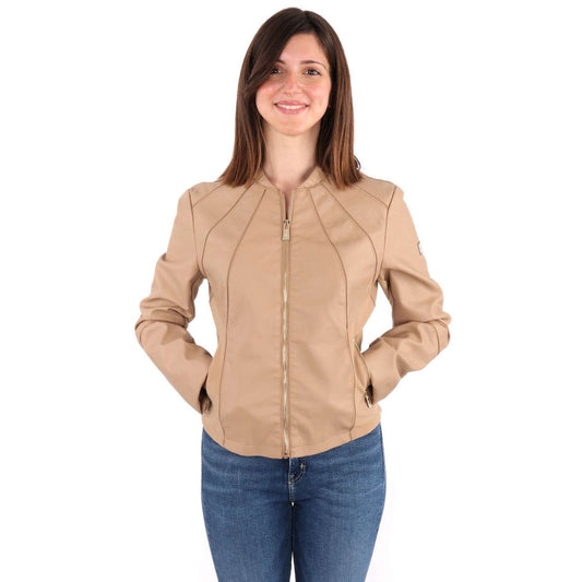 Yes Zee Beige Polyethylene Jackets & Coat Yes Zee