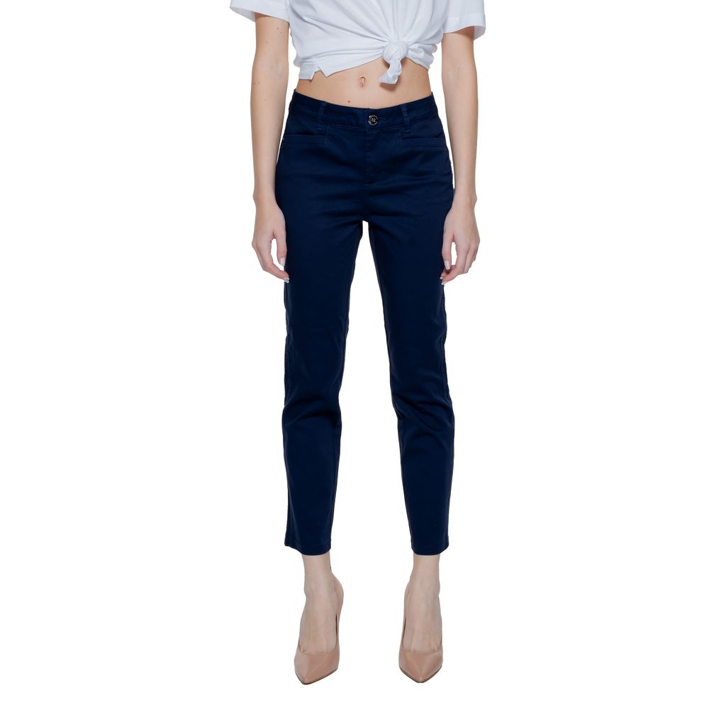 Street One Blue Cotton Casual Pants Street One