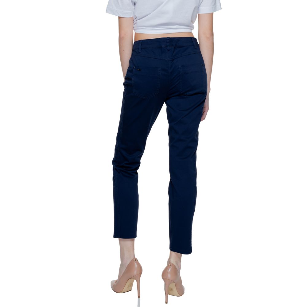 Street One Blue Cotton Casual Pants Street One