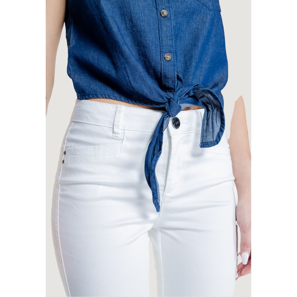 Street One White Cotton Casual Pants Street One