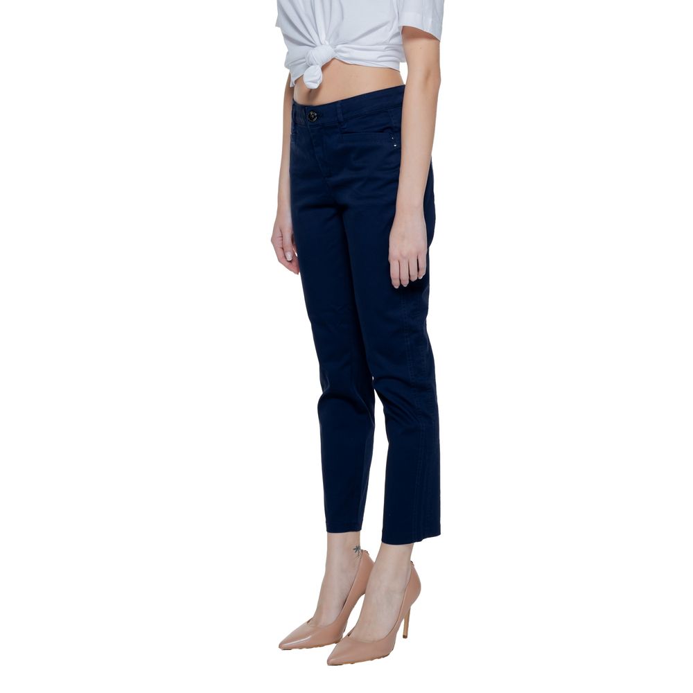 Street One Blue Cotton Casual Pants Street One