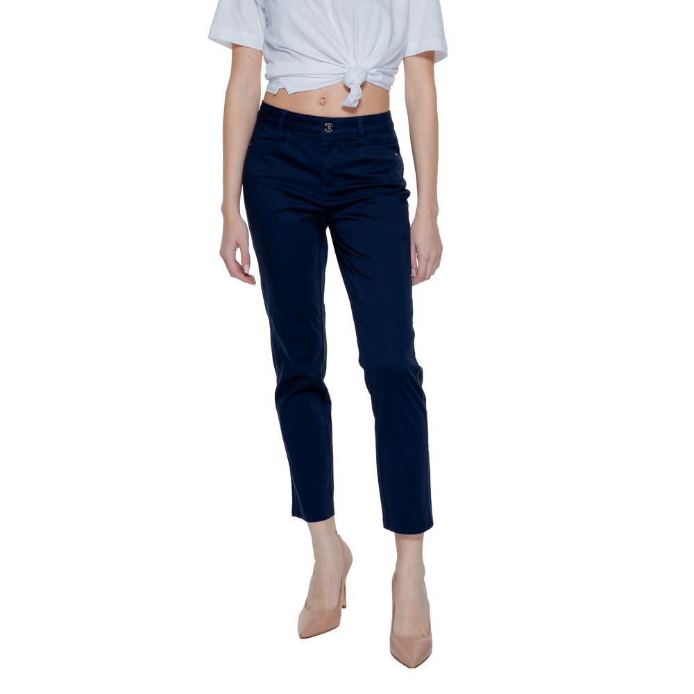 Street One Blue Cotton Casual Pants Street One