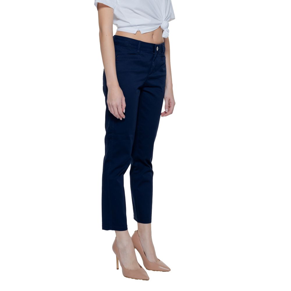 Street One Blue Cotton Casual Pants Street One