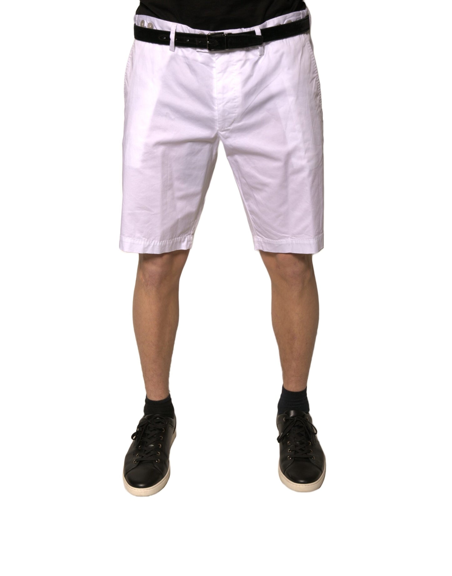 Dolce & Gabbana White Chinos Cotton Stretch Casual Shorts Dolce & Gabbana