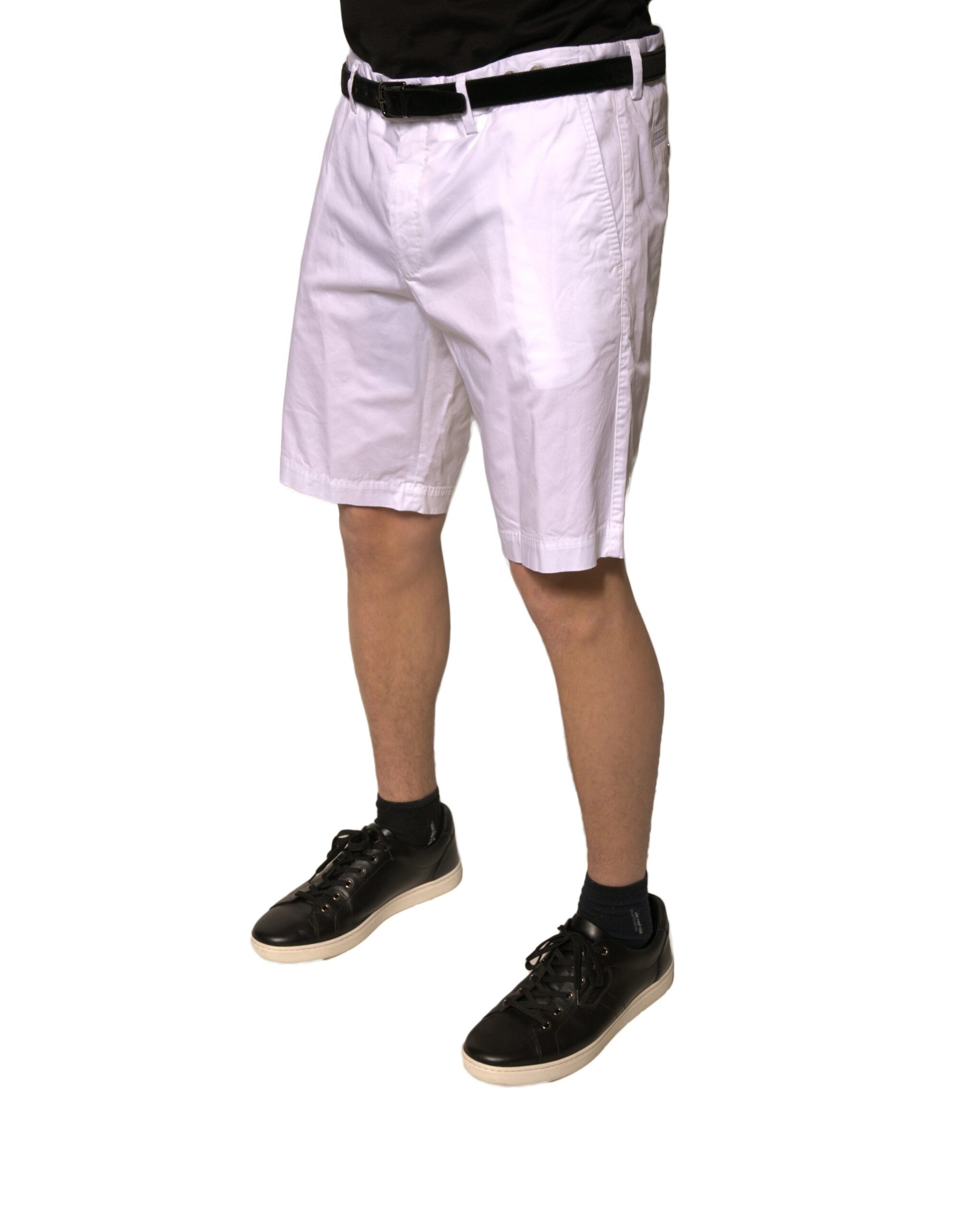 Dolce & Gabbana White Chinos Cotton Stretch Casual Shorts Dolce & Gabbana