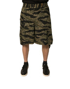 Dolce & Gabbana Black Gold Patterned Cotton Bermuda Shorts - Eljoys Fashion 