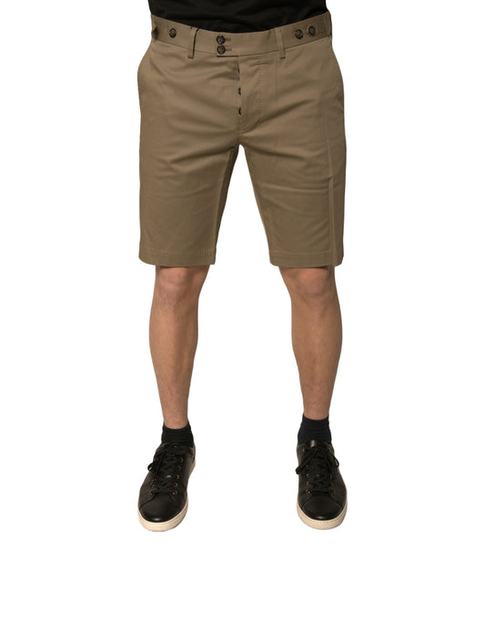 Dolce & Gabbana Brown Chino Cotton Stretch Casual Shorts Dolce & Gabbana