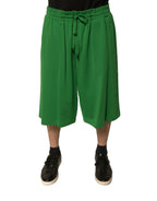 Dolce & Gabbana Green Cotton Blend Men Bermuda Shorts - Eljoys Fashion 