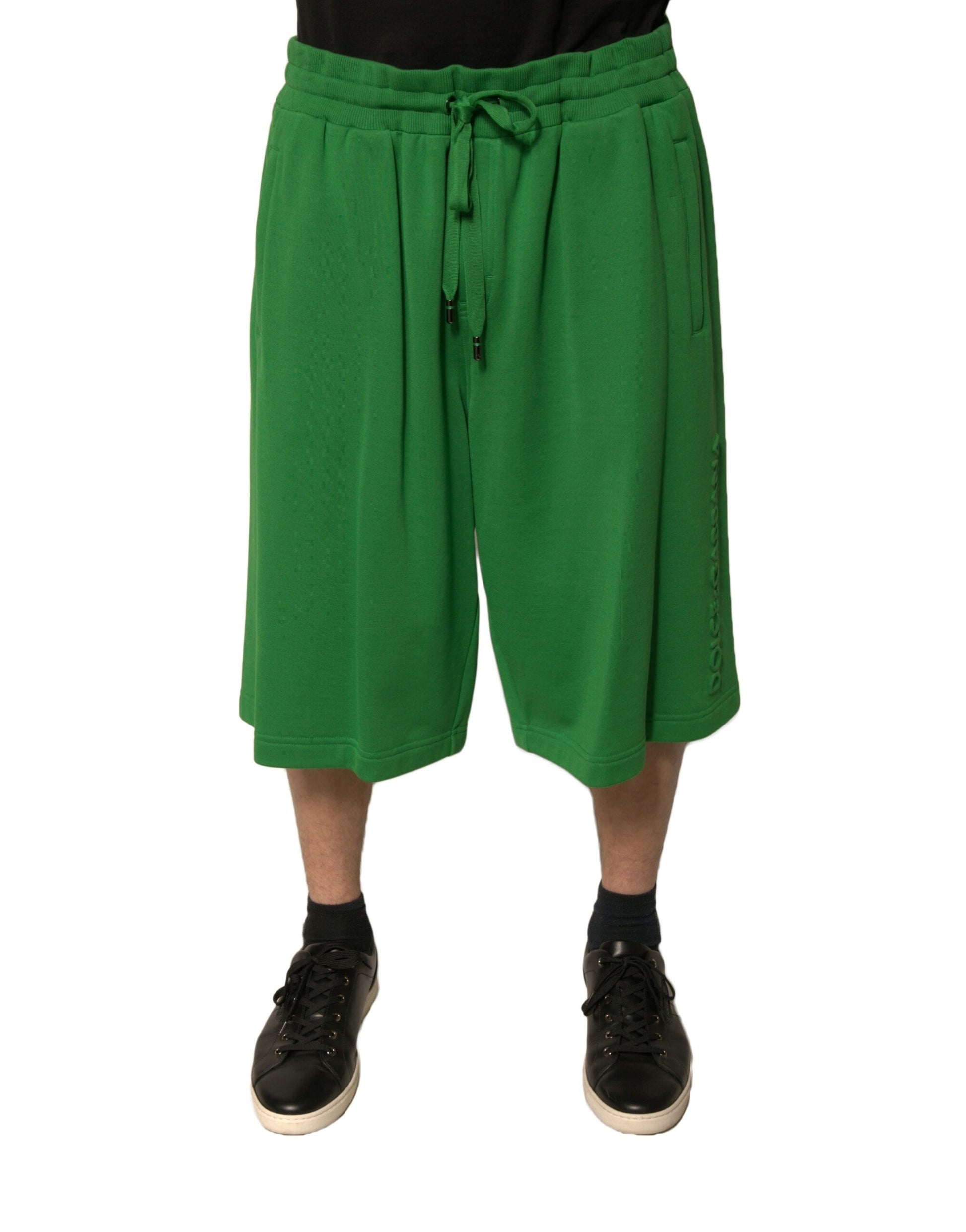 Dolce & Gabbana Green Cotton Blend Men Bermuda Shorts Dolce & Gabbana