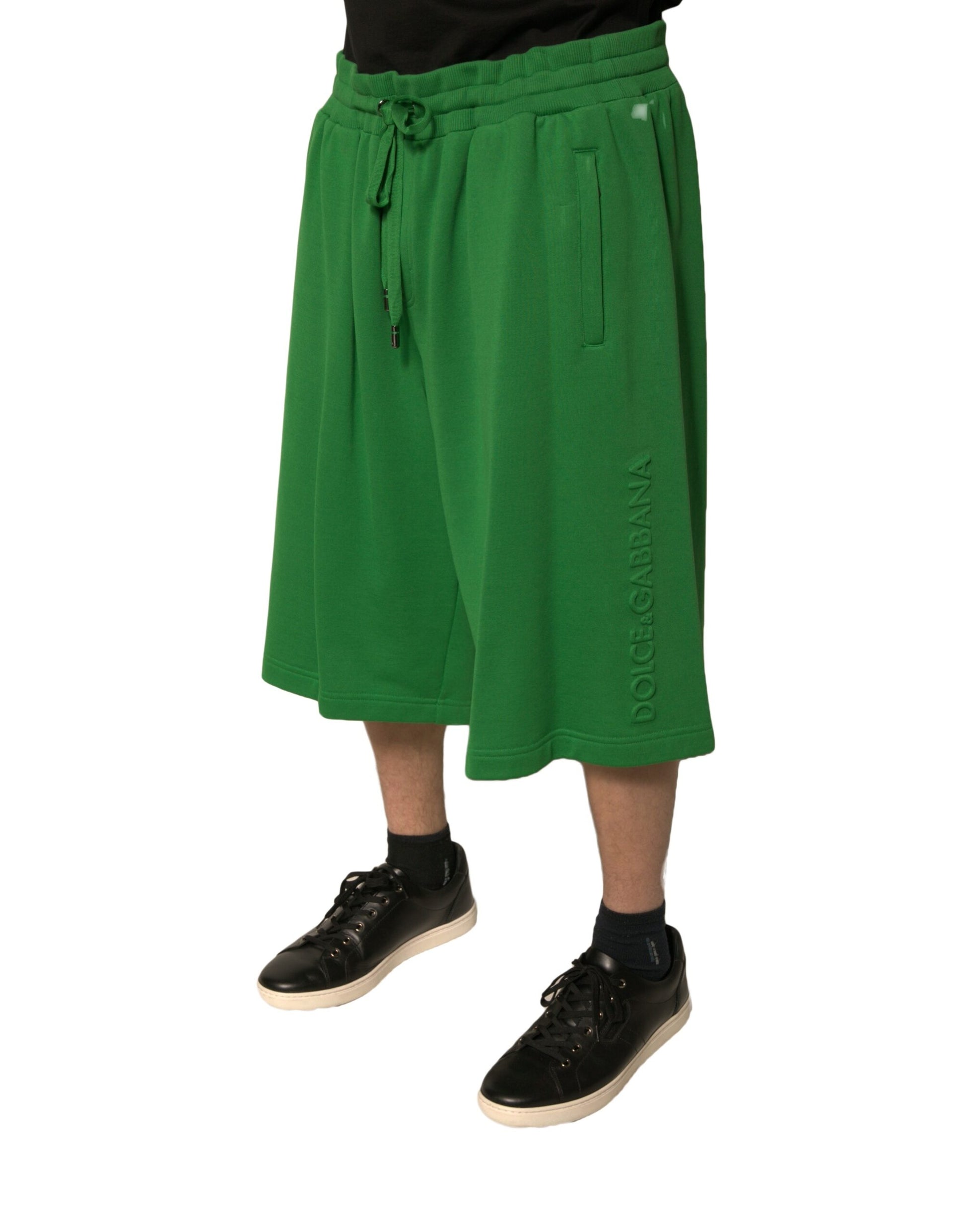 Dolce & Gabbana Green Cotton Blend Men Bermuda Shorts Dolce & Gabbana