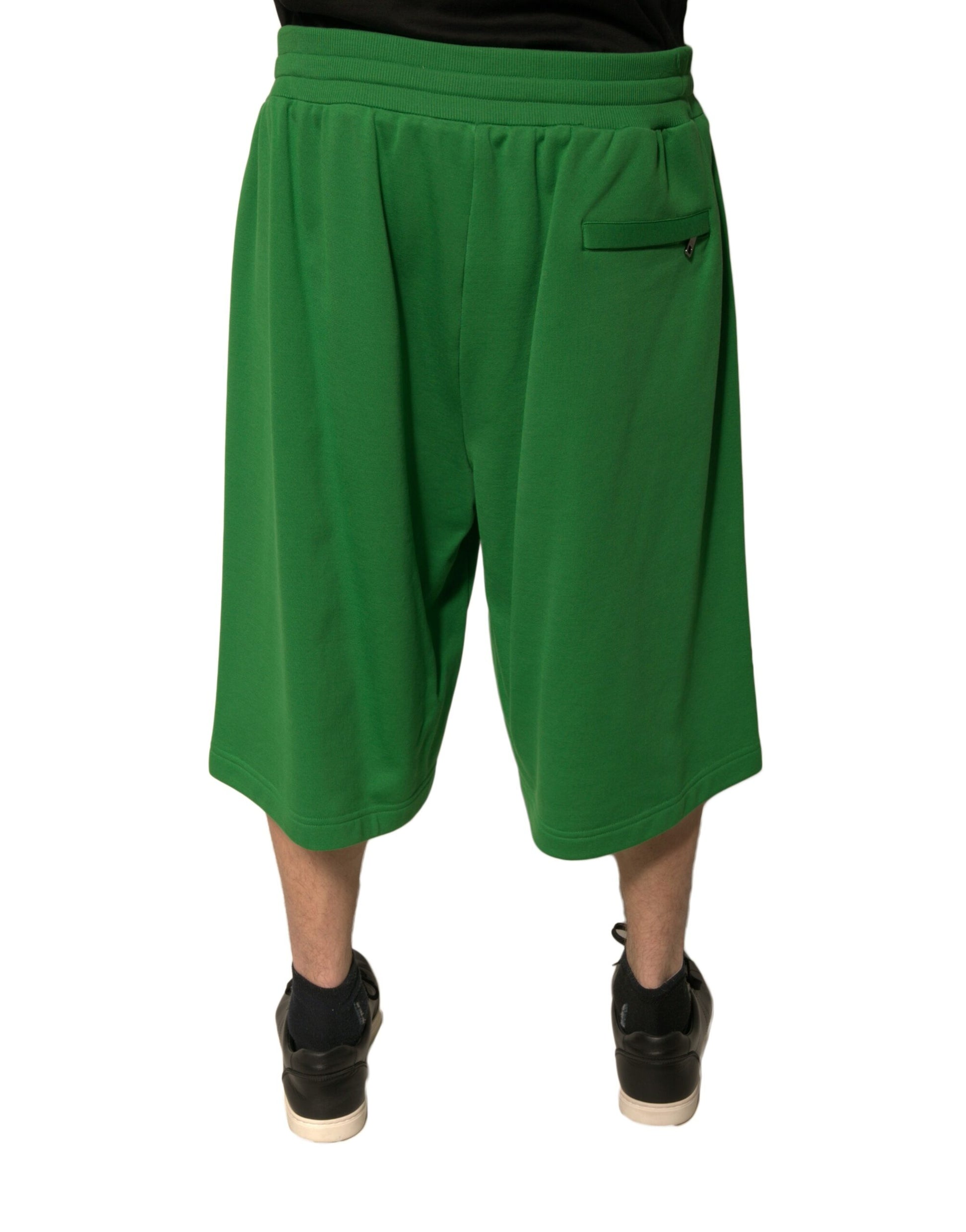 Dolce & Gabbana Green Cotton Blend Men Bermuda Shorts Dolce & Gabbana