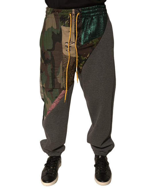 Dolce & Gabbana Multicolor Patchwork Cotton Jogger Sweatpants Pants Dolce & Gabbana