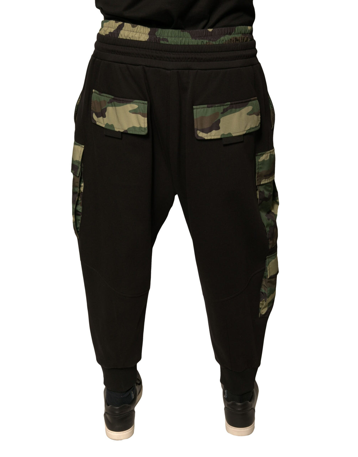 Dolce & Gabbana Black Camouflage Cotton Jogger Cargo Pants - Eljoys Fashion 
