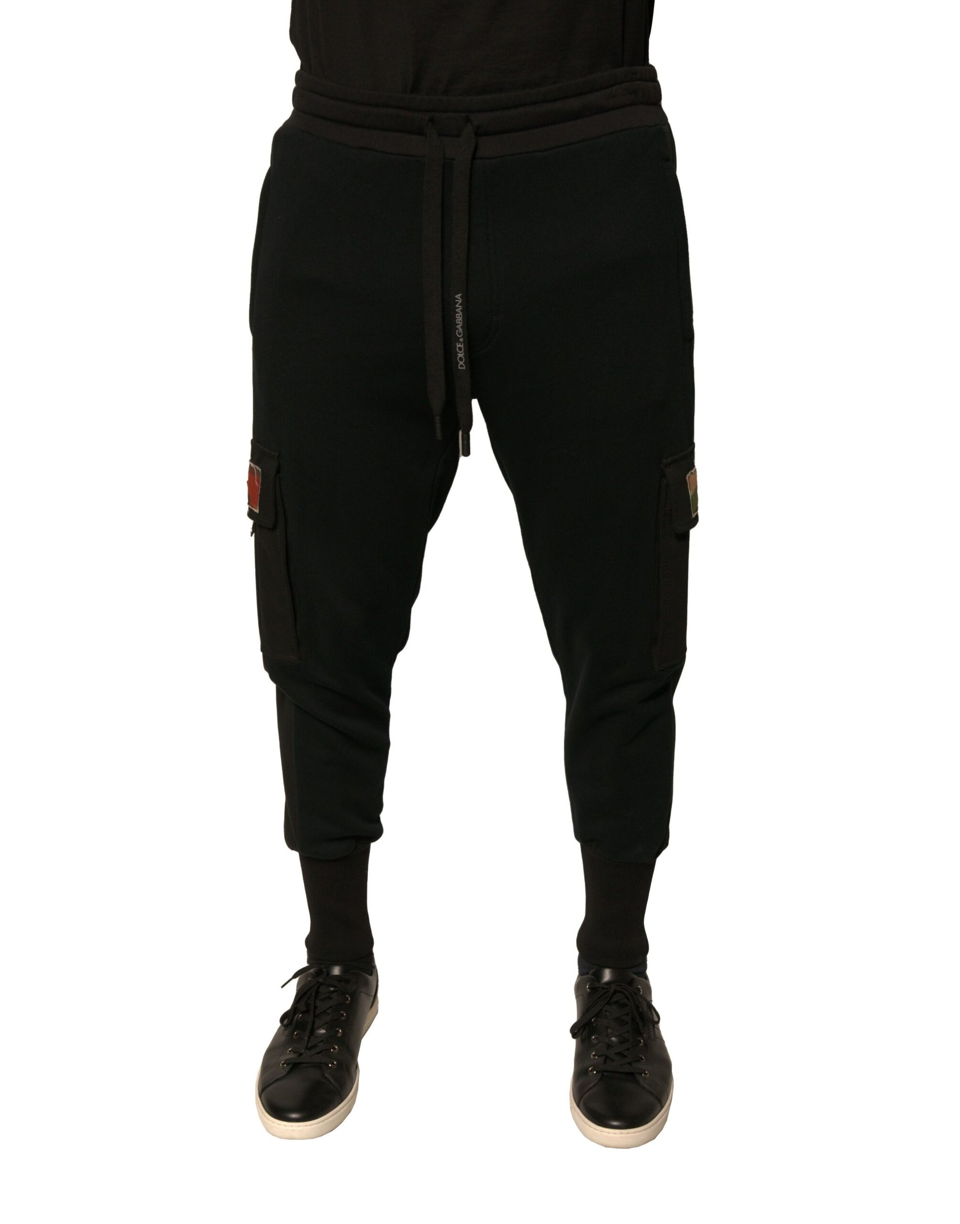 Dolce & Gabbana Black Cotton Jogger Cargo Sweatpants Pants Dolce & Gabbana