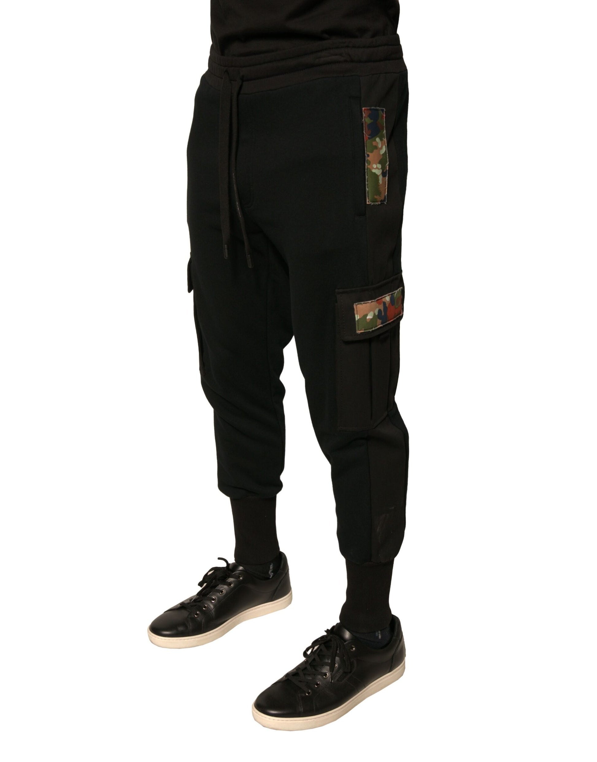 Dolce & Gabbana Black Cotton Jogger Cargo Sweatpants Pants Dolce & Gabbana