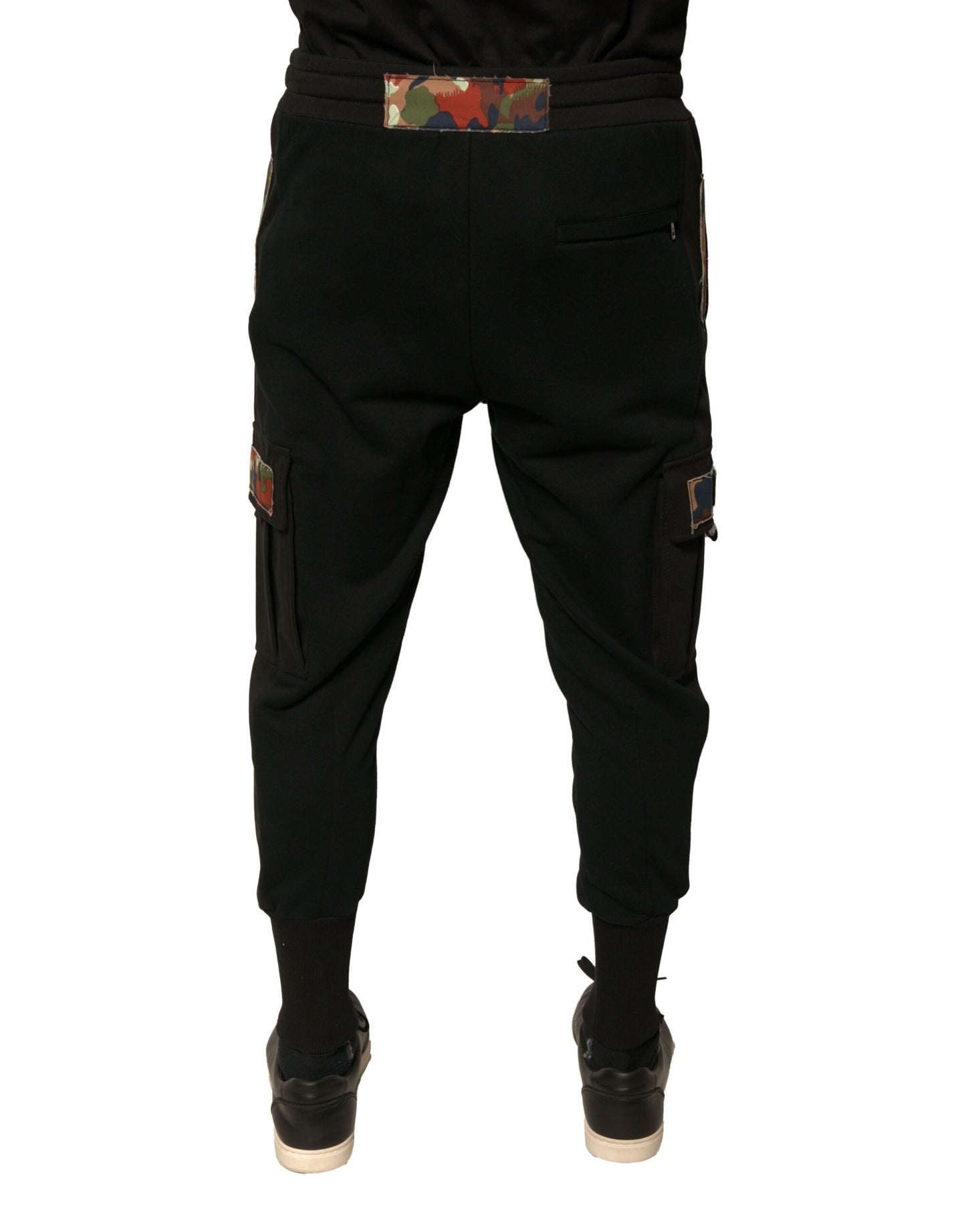 Dolce & Gabbana Black Cotton Jogger Cargo Sweatpants Pants Dolce & Gabbana