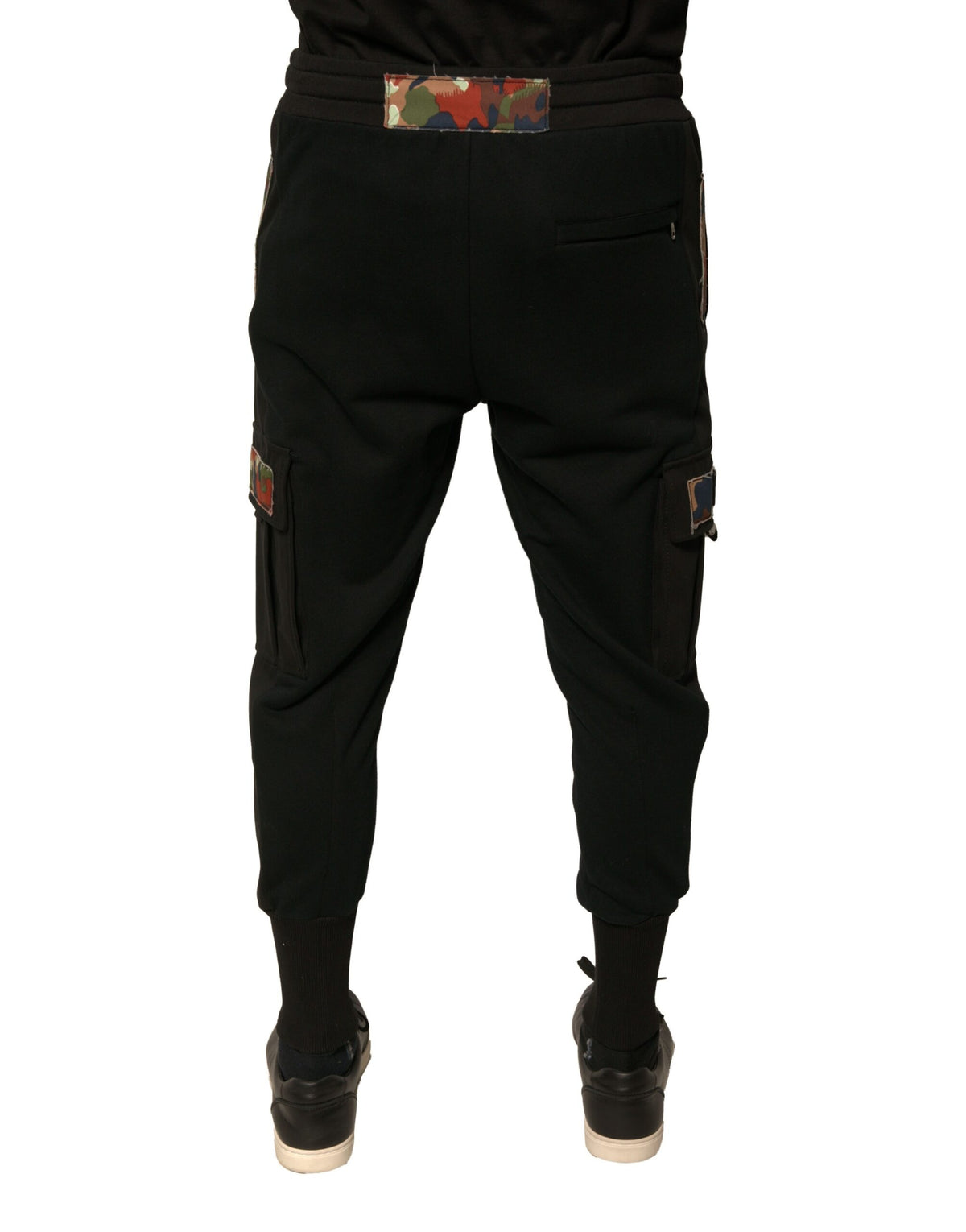 Dolce & Gabbana Black Cotton Jogger Cargo Sweatpants Pants - Eljoys Fashion 