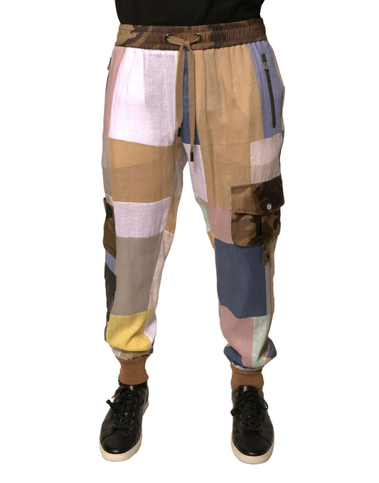 Dolce & Gabbana Multicolor Patchwork Jogger Sweatpants Pants Dolce & Gabbana