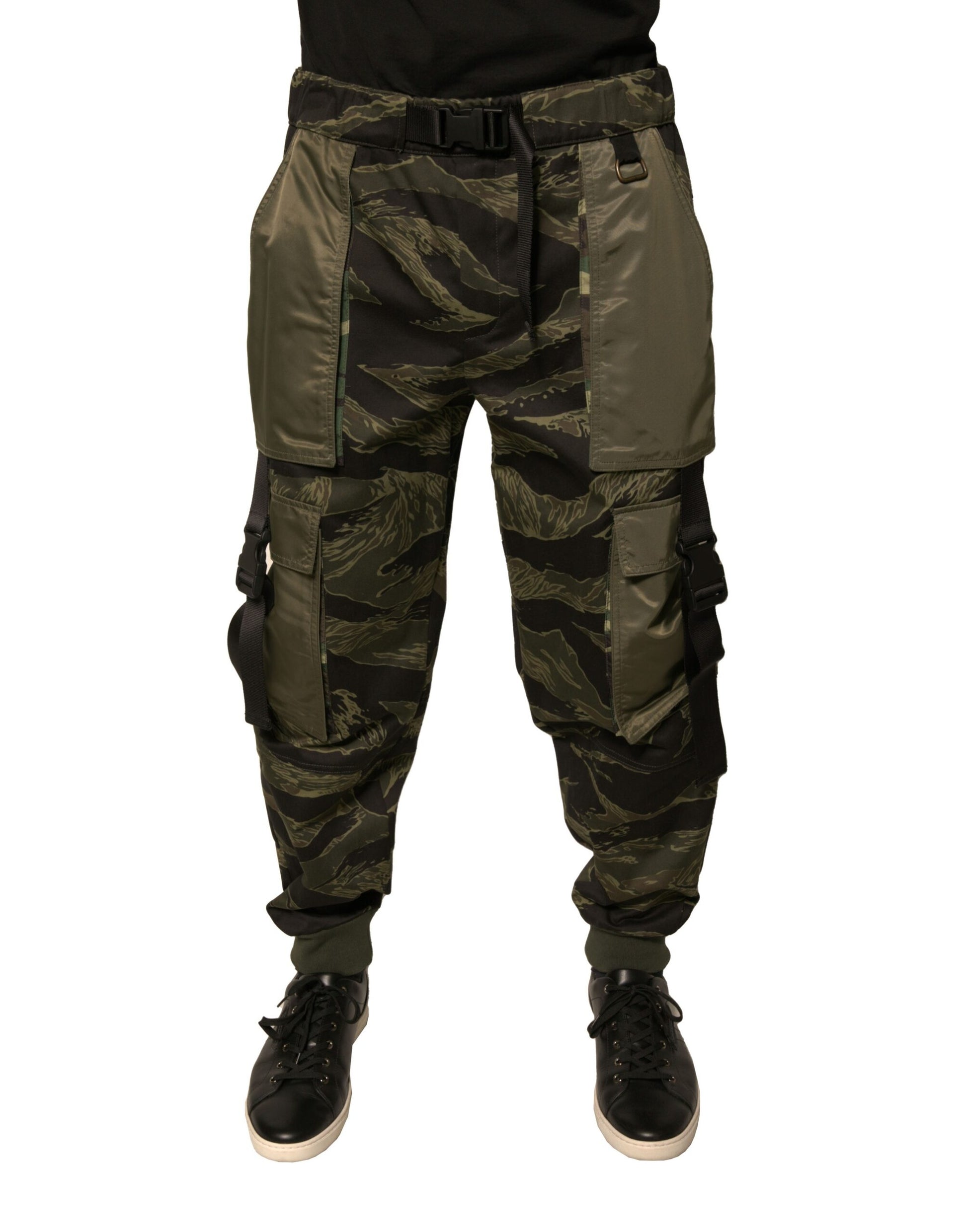 Dolce & Gabbana Green Cotton Jogger Cargo Pants Dolce & Gabbana