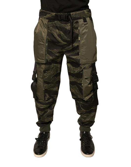 Dolce & Gabbana Green Cotton Jogger Cargo Pants Dolce & Gabbana